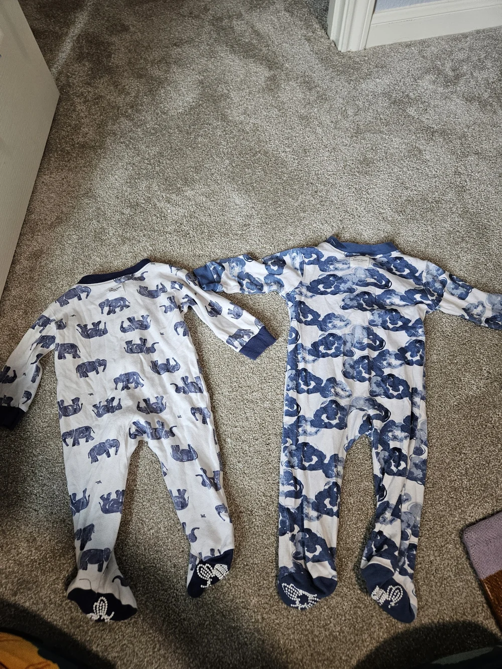 Burts Bees Baby Bundle Of 2 Footed Pajamas Size 6-9 Months